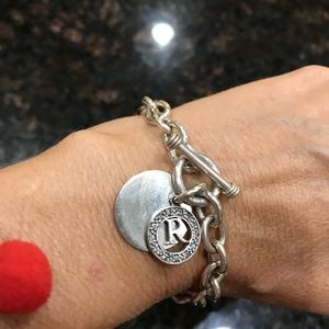 Heavy SS silver Rolo toggle bracelet